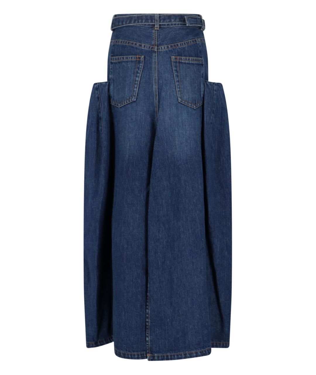 SACAI Синяя хлопковая юбка макси, фото 2