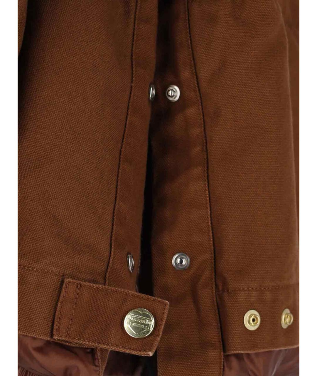 SACAI Коричневый хлопковый пуховик, фото 5