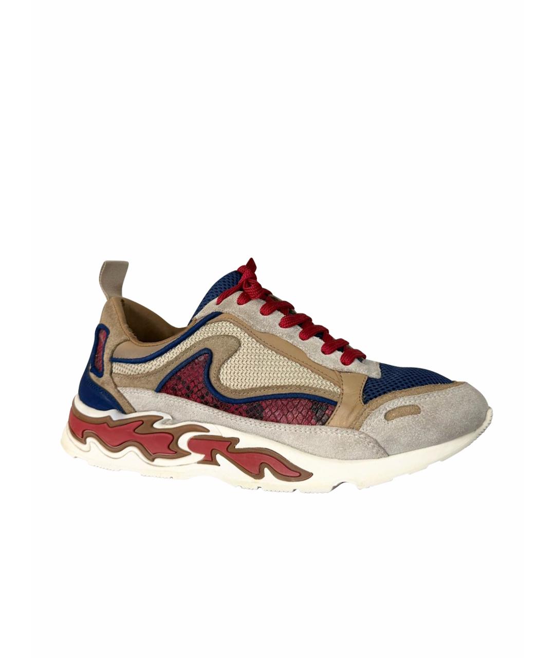 SANDRO Бежевые замшевые кроссовки, фото 1