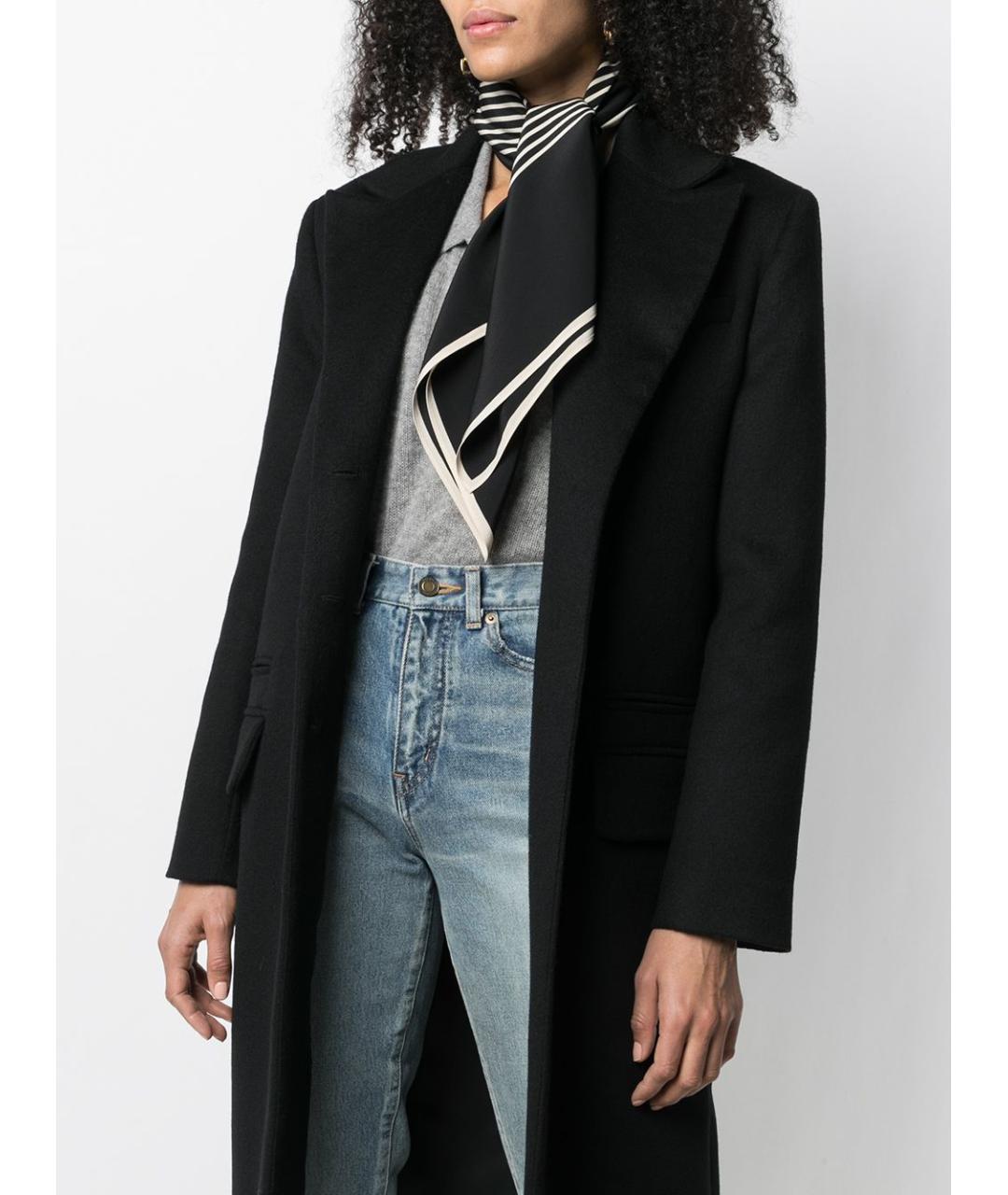 TOTEME Черный шелковый шарф, фото 2