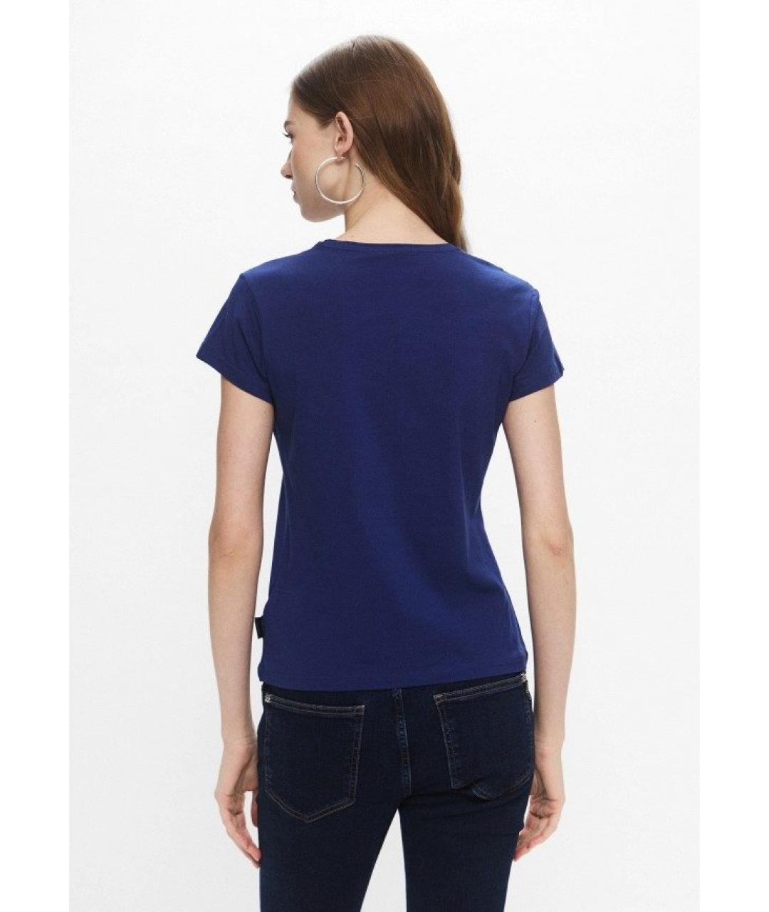 JOHN RICHMOND Темно-синяя хлопковая футболка, фото 9