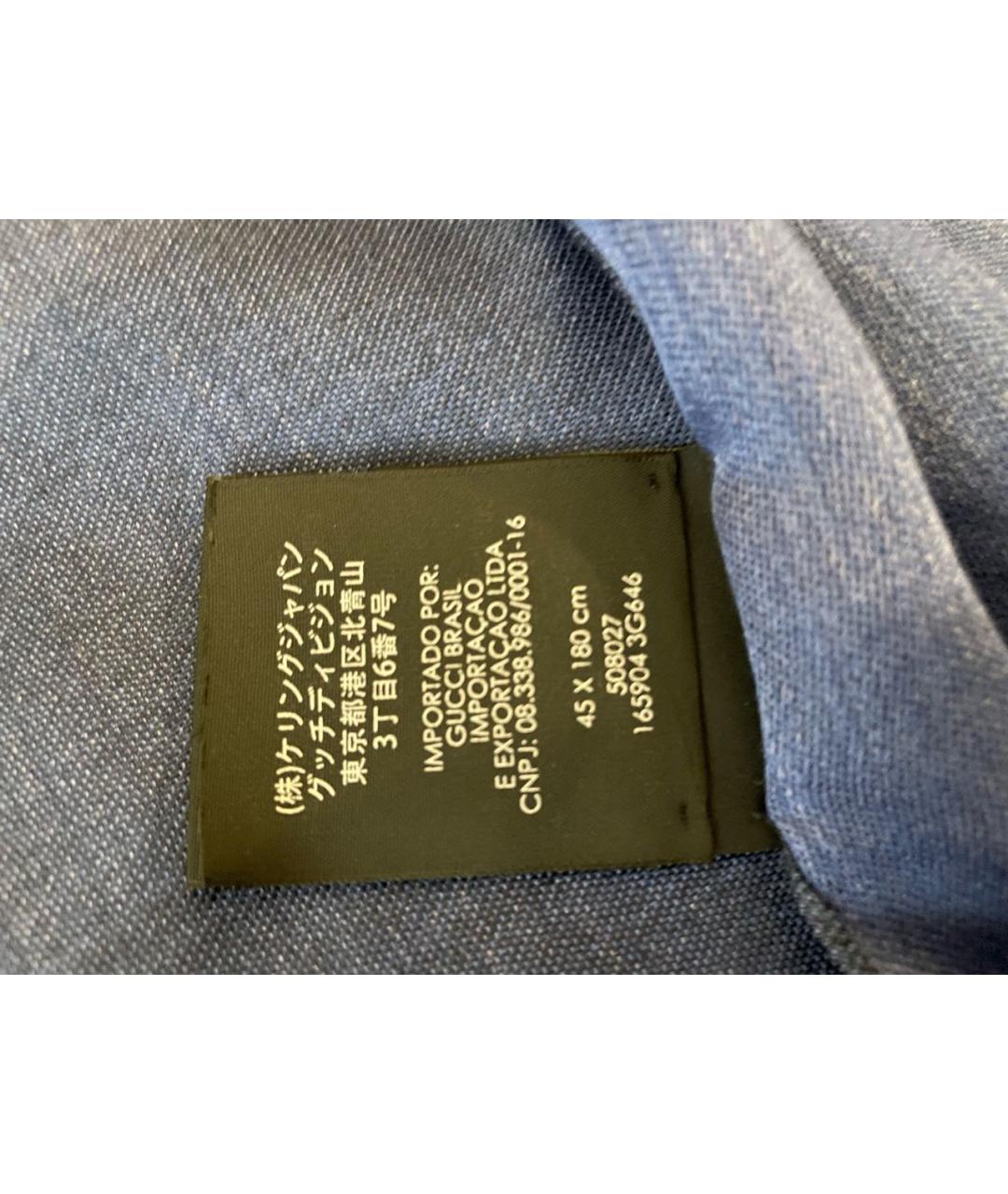 GUCCI Синий шерстяной платок, фото 3