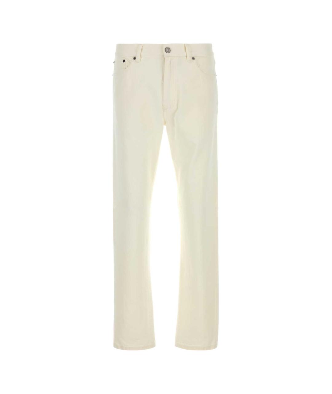 ZEGNA Белые хлопковые прямые джинсы, фото 1