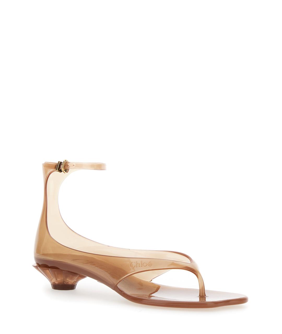 CHLOE Коричневые резиновые сандалии, фото 2