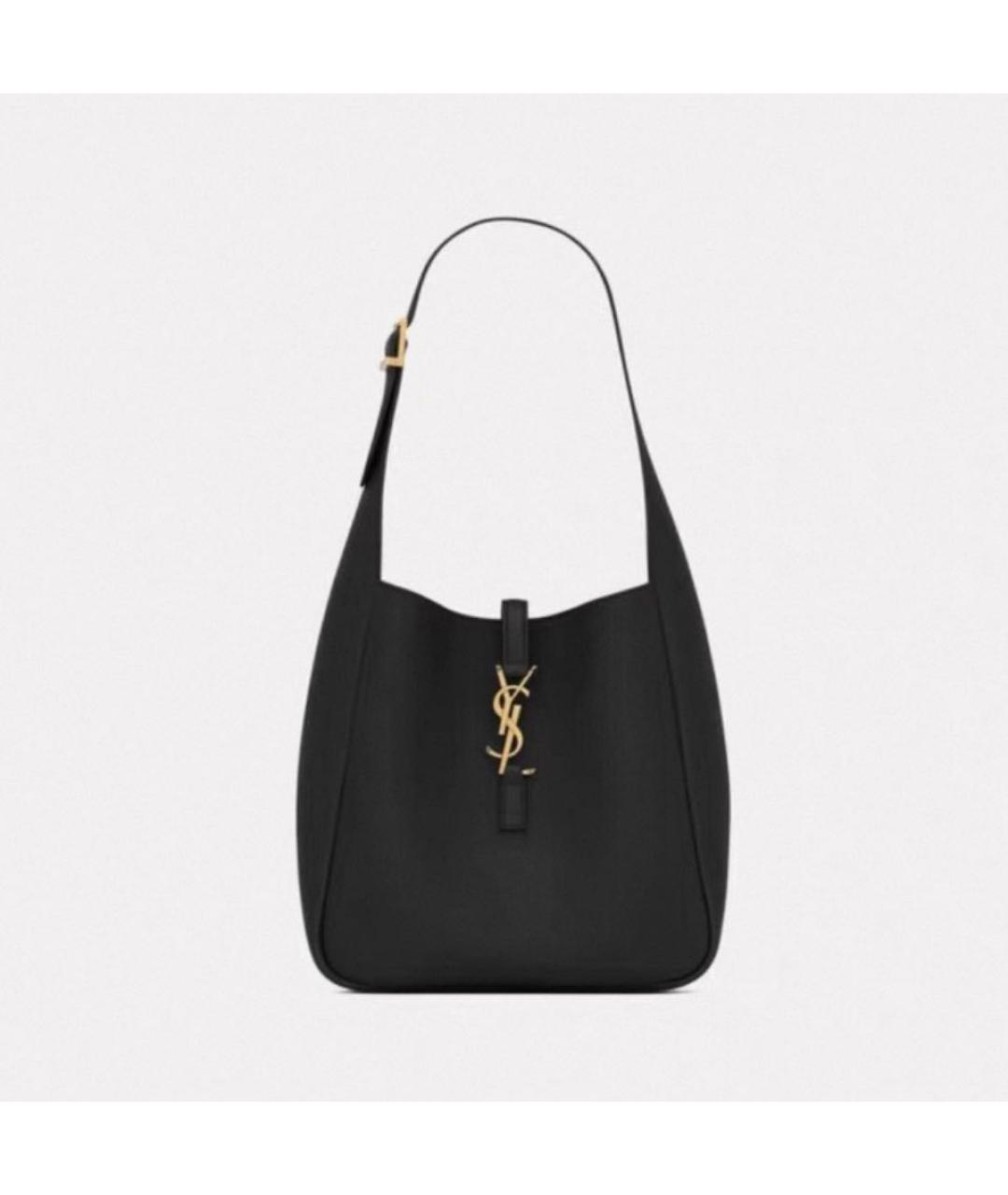 SAINT LAURENT Черная кожаная сумка через плечо, фото 5