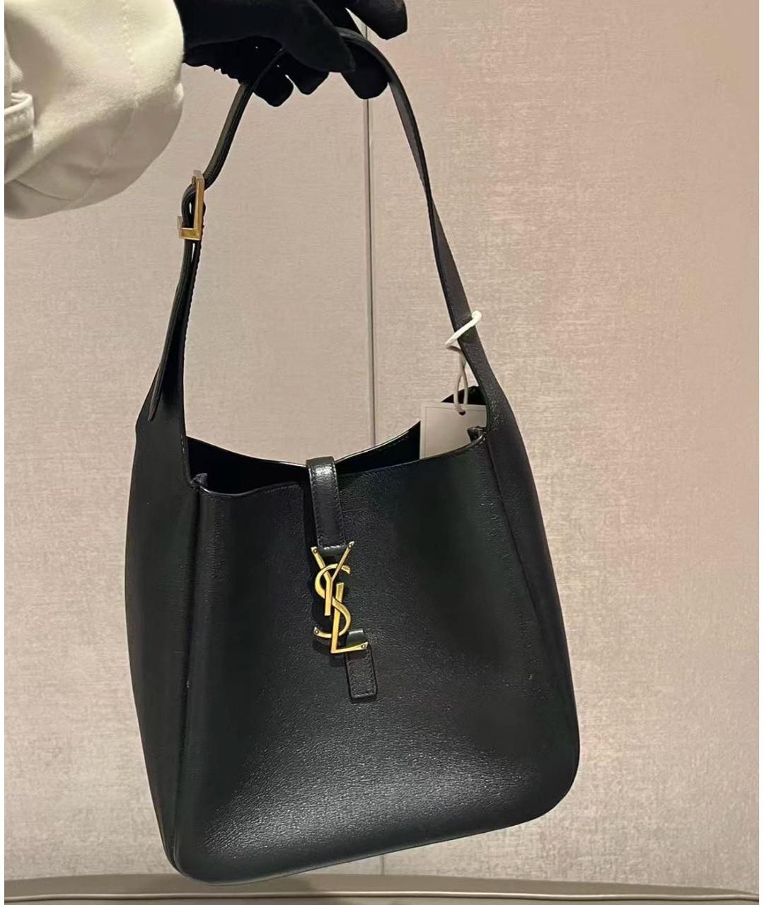 SAINT LAURENT Черная кожаная сумка через плечо, фото 3