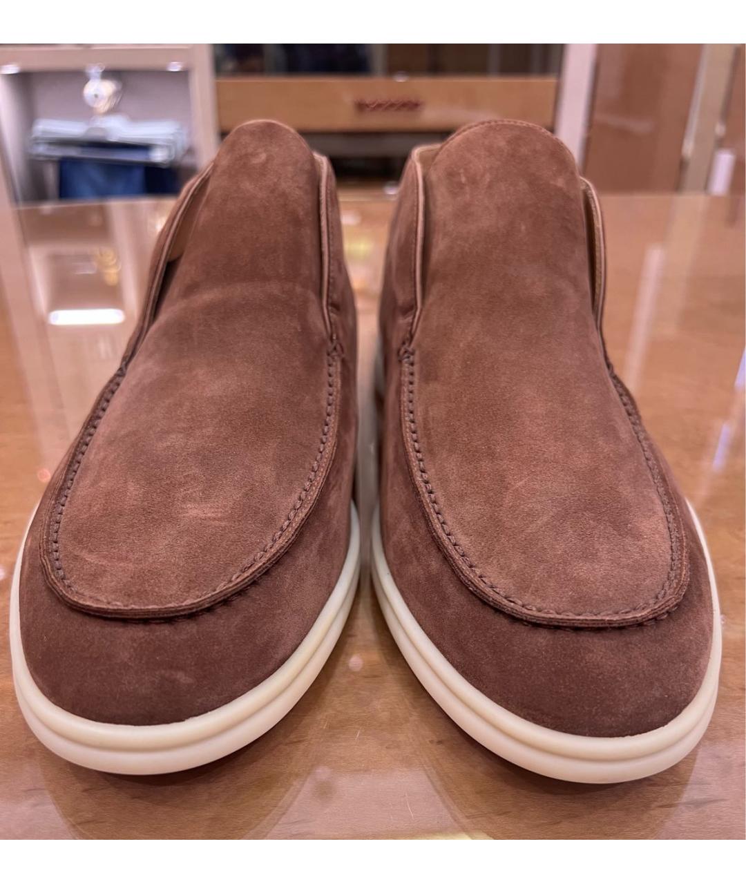 LORO PIANA Коричневые замшевые лоферы, фото 2