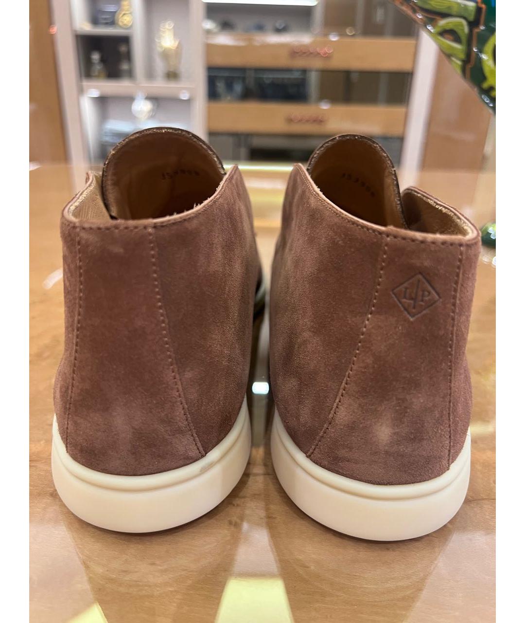 LORO PIANA Коричневые замшевые лоферы, фото 4