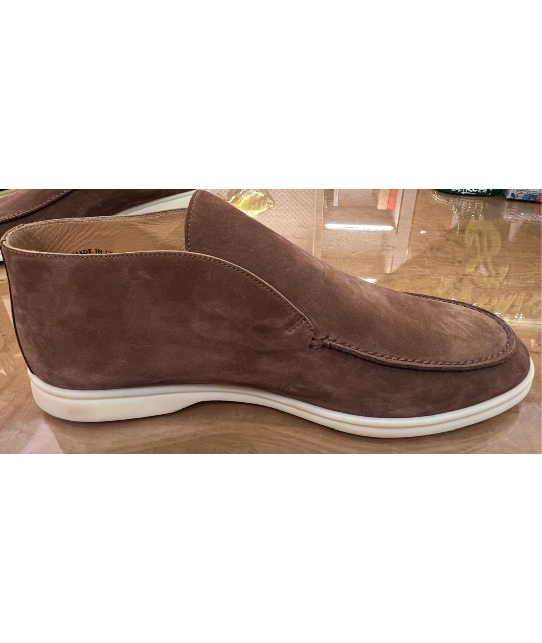 LORO PIANA Коричневые замшевые лоферы, фото 5