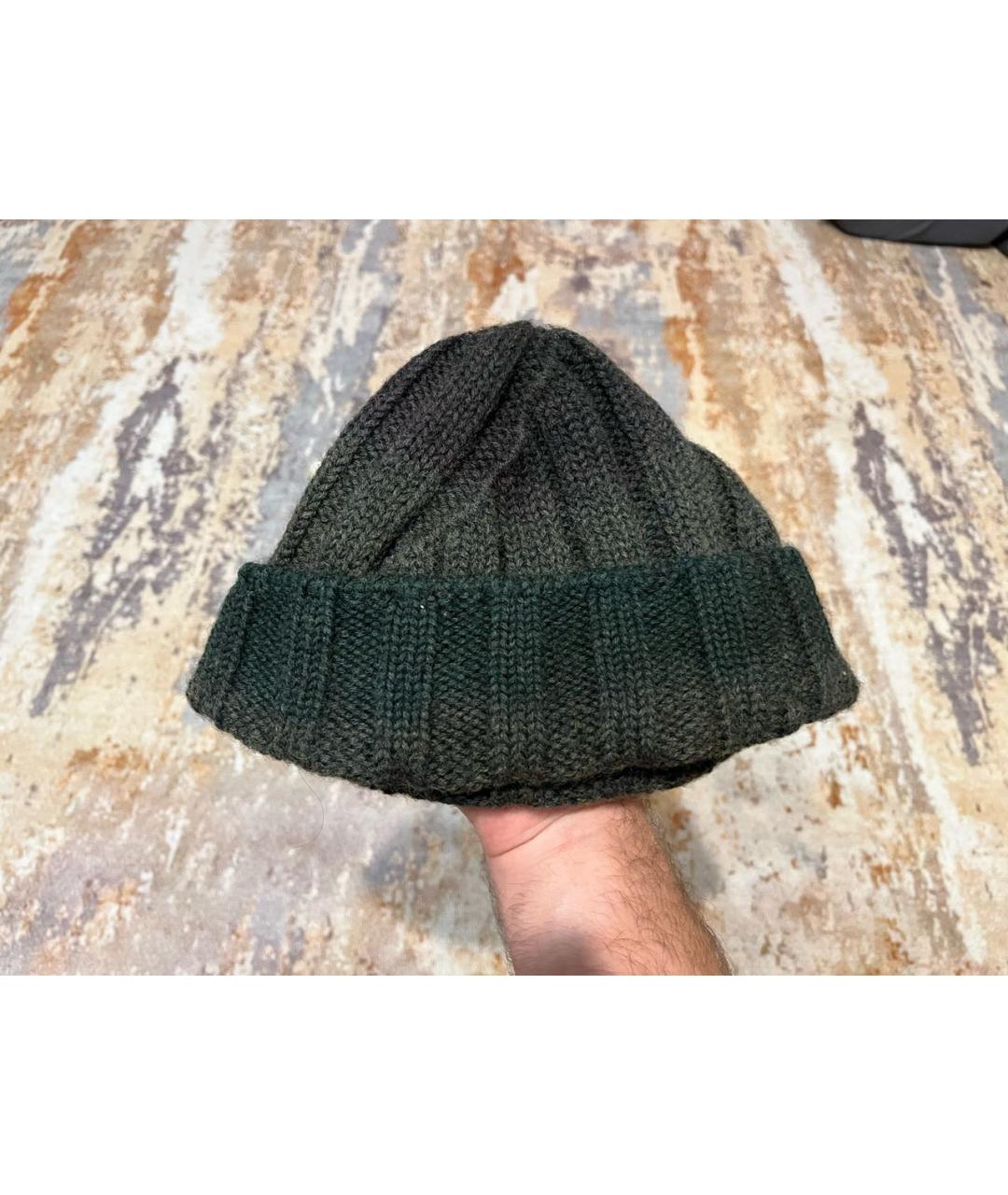 BOTTEGA VENETA Хаки шерстяная шапка, фото 4