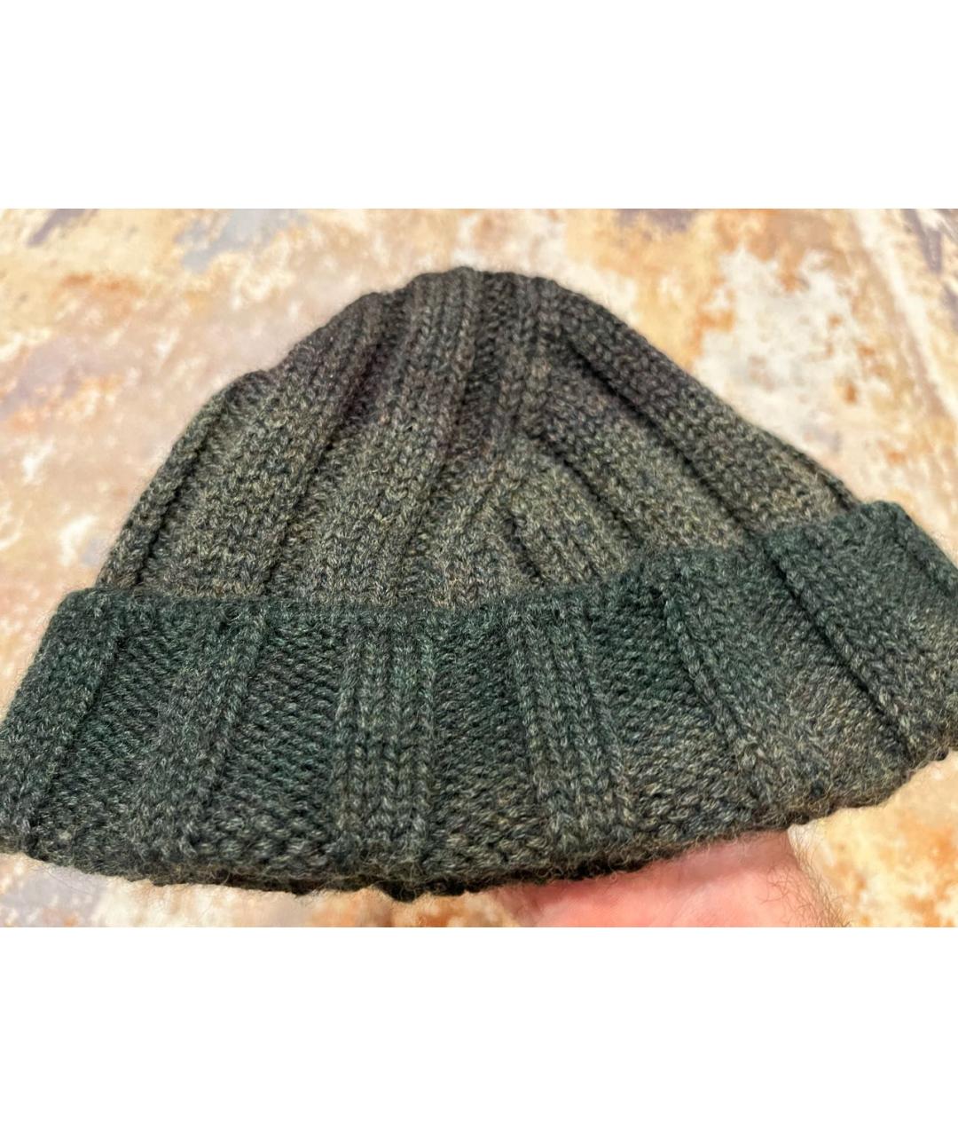 BOTTEGA VENETA Хаки шерстяная шапка, фото 6