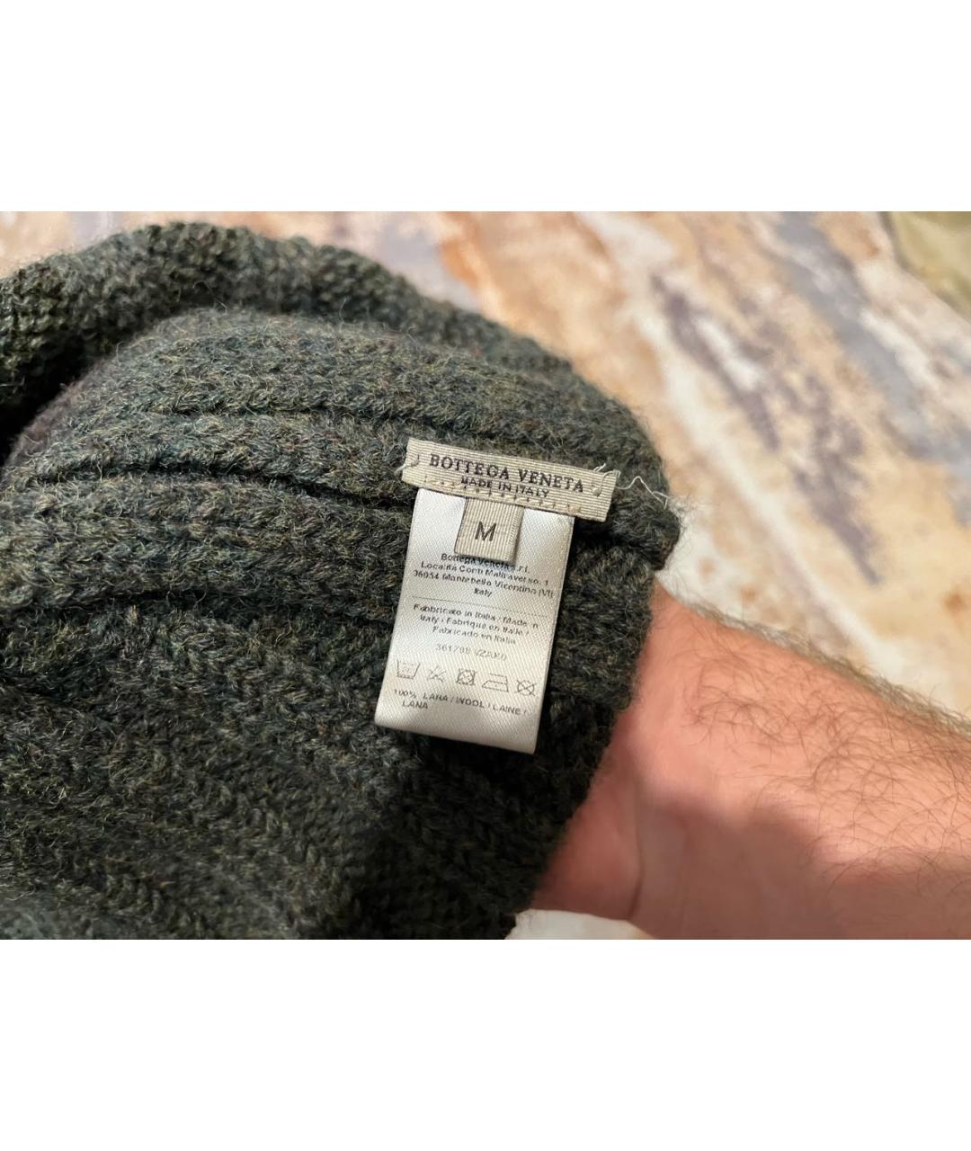 BOTTEGA VENETA Хаки шерстяная шапка, фото 7