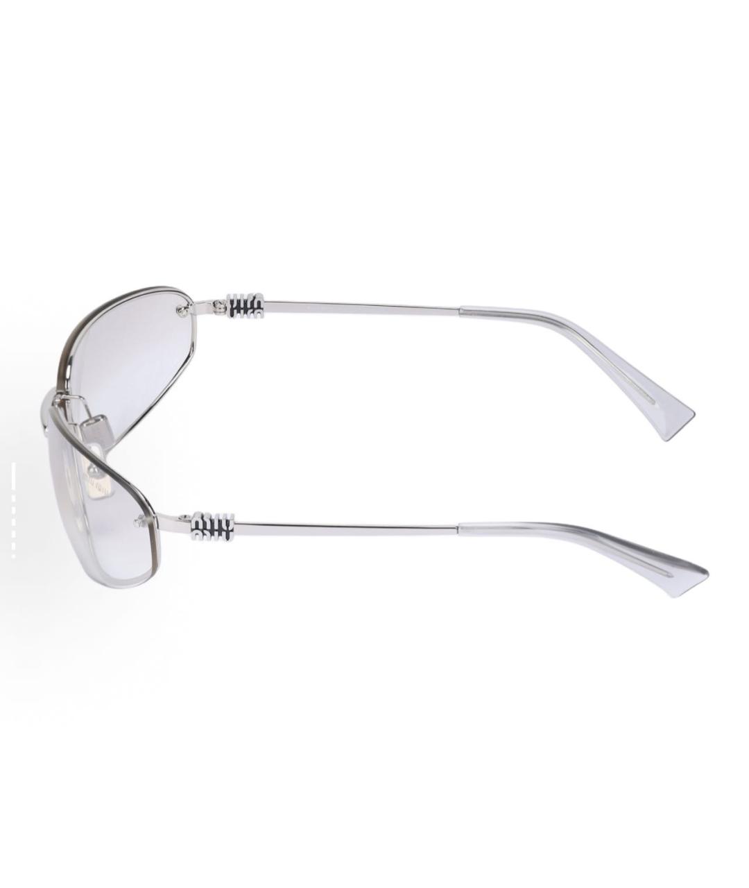 MIU MIU Серебряные металлические солнцезащитные очки, фото 3