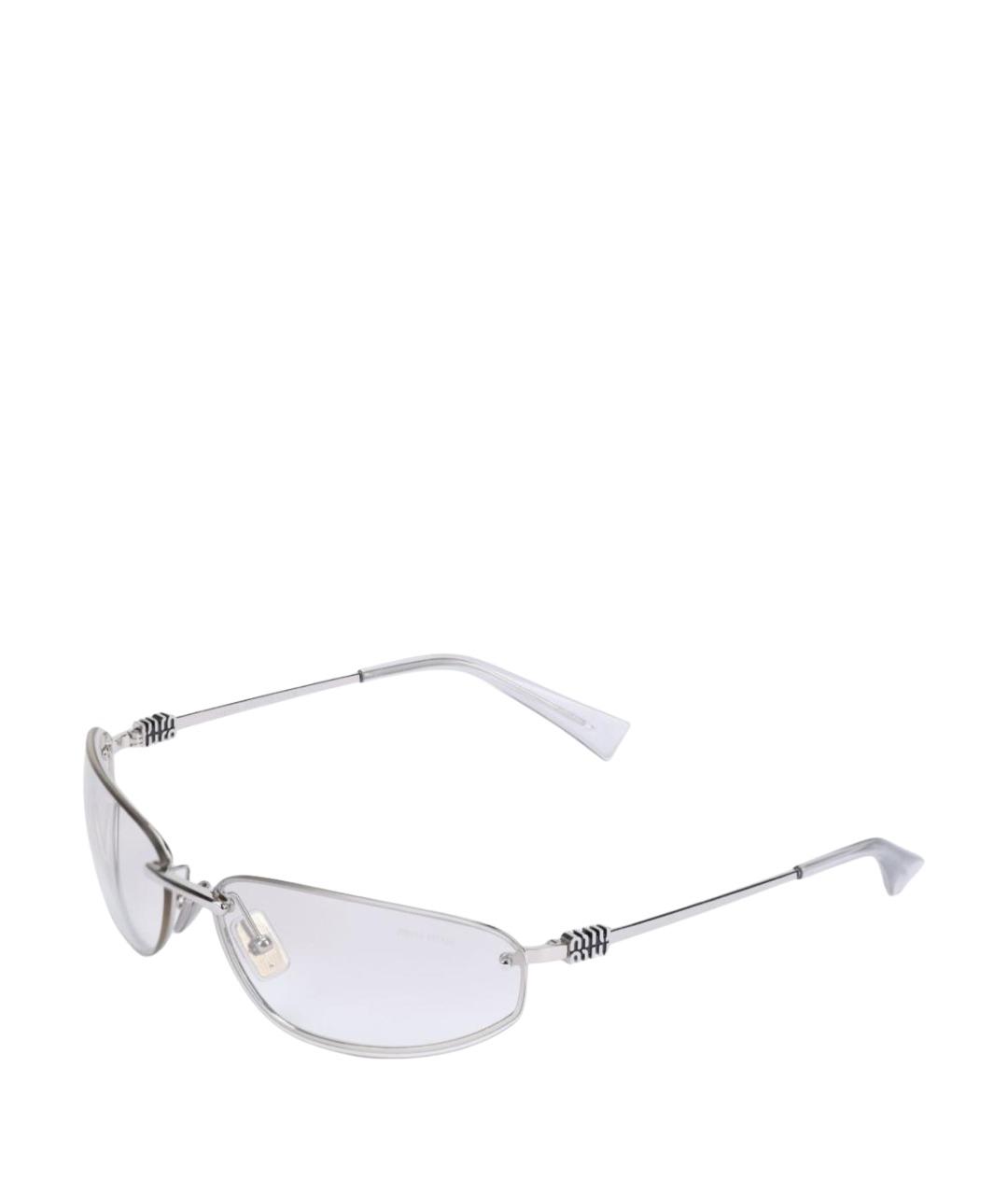 MIU MIU Серебряные металлические солнцезащитные очки, фото 1