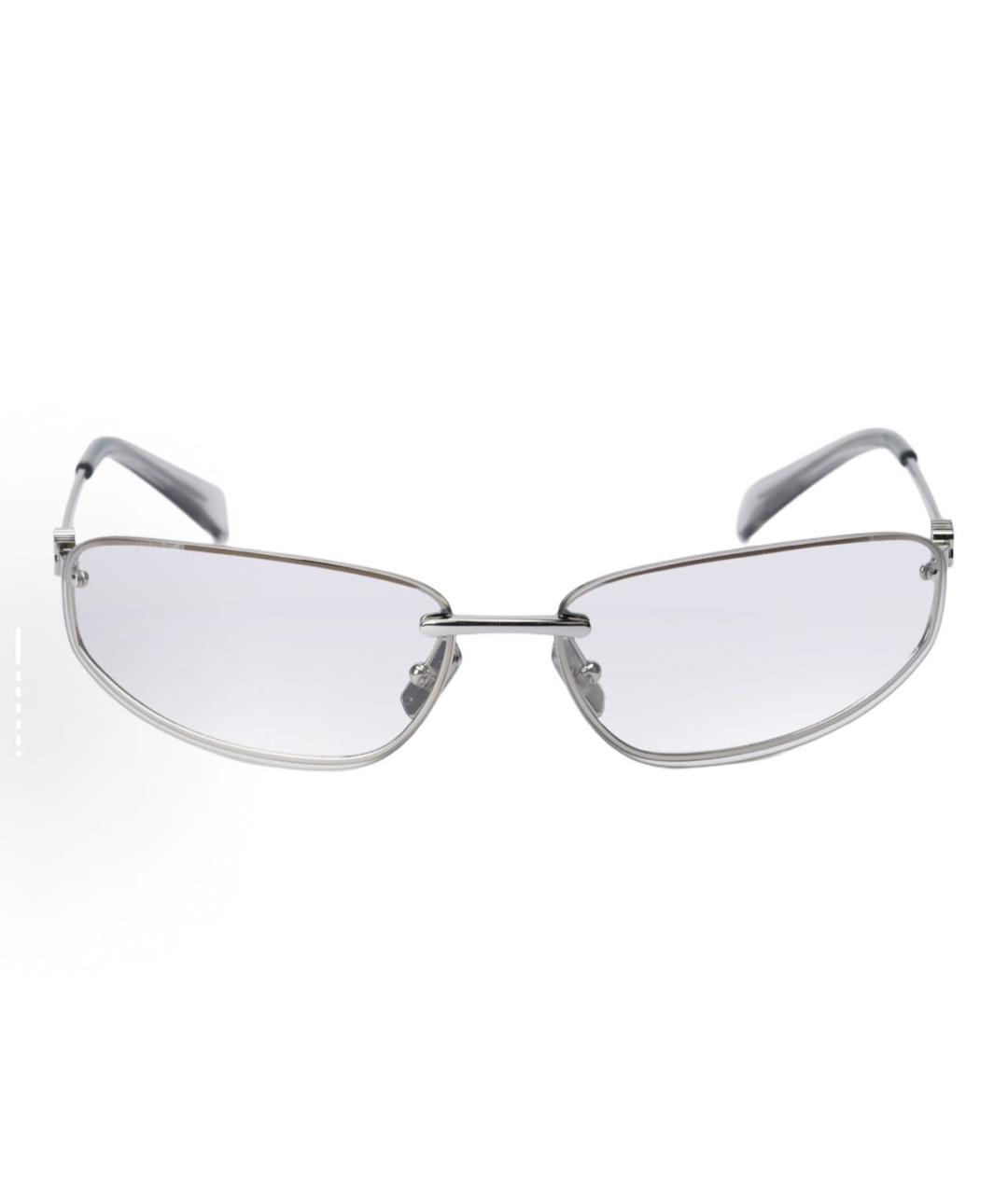 MIU MIU Серебряные металлические солнцезащитные очки, фото 2