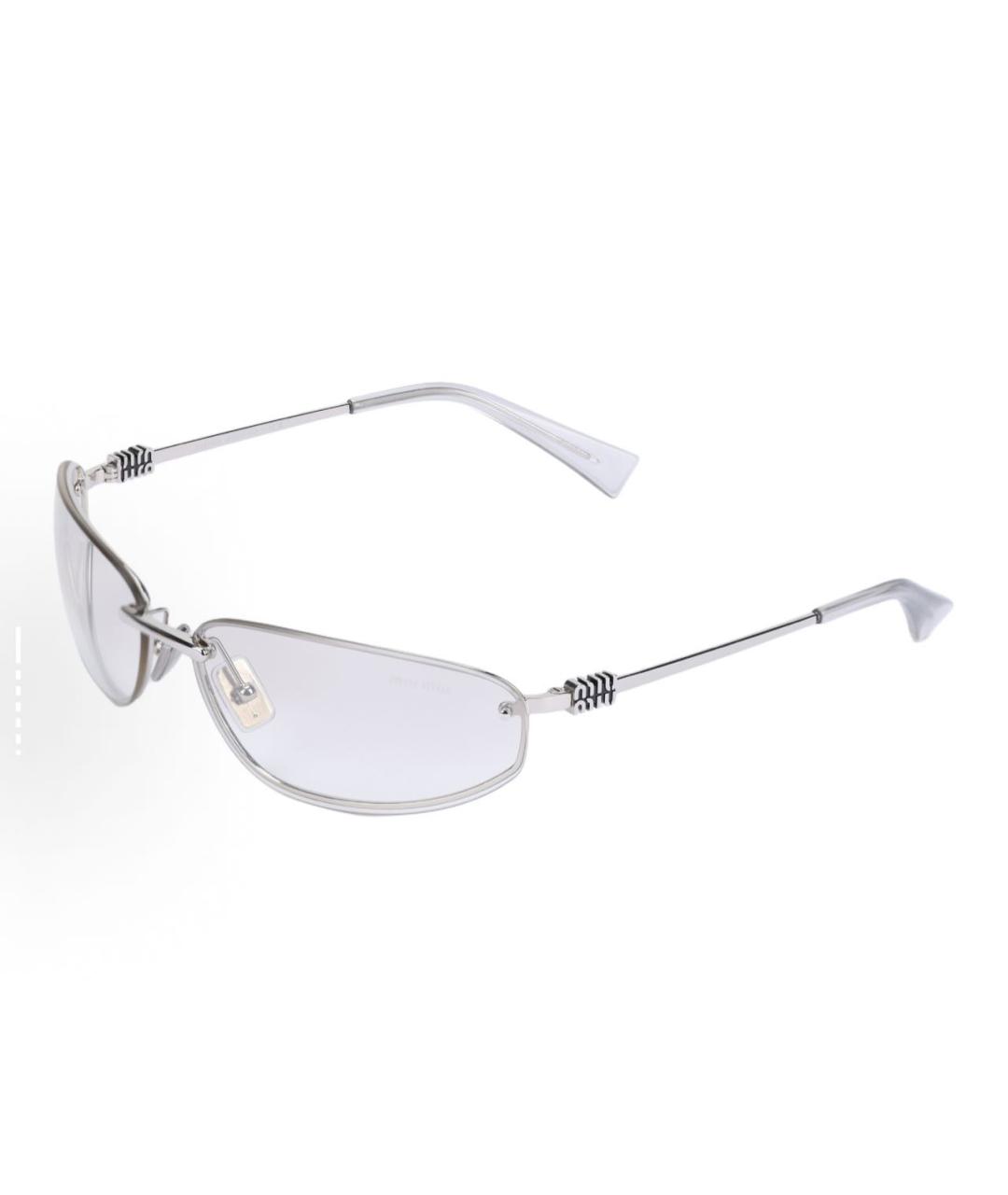 MIU MIU Серебряные металлические солнцезащитные очки, фото 6