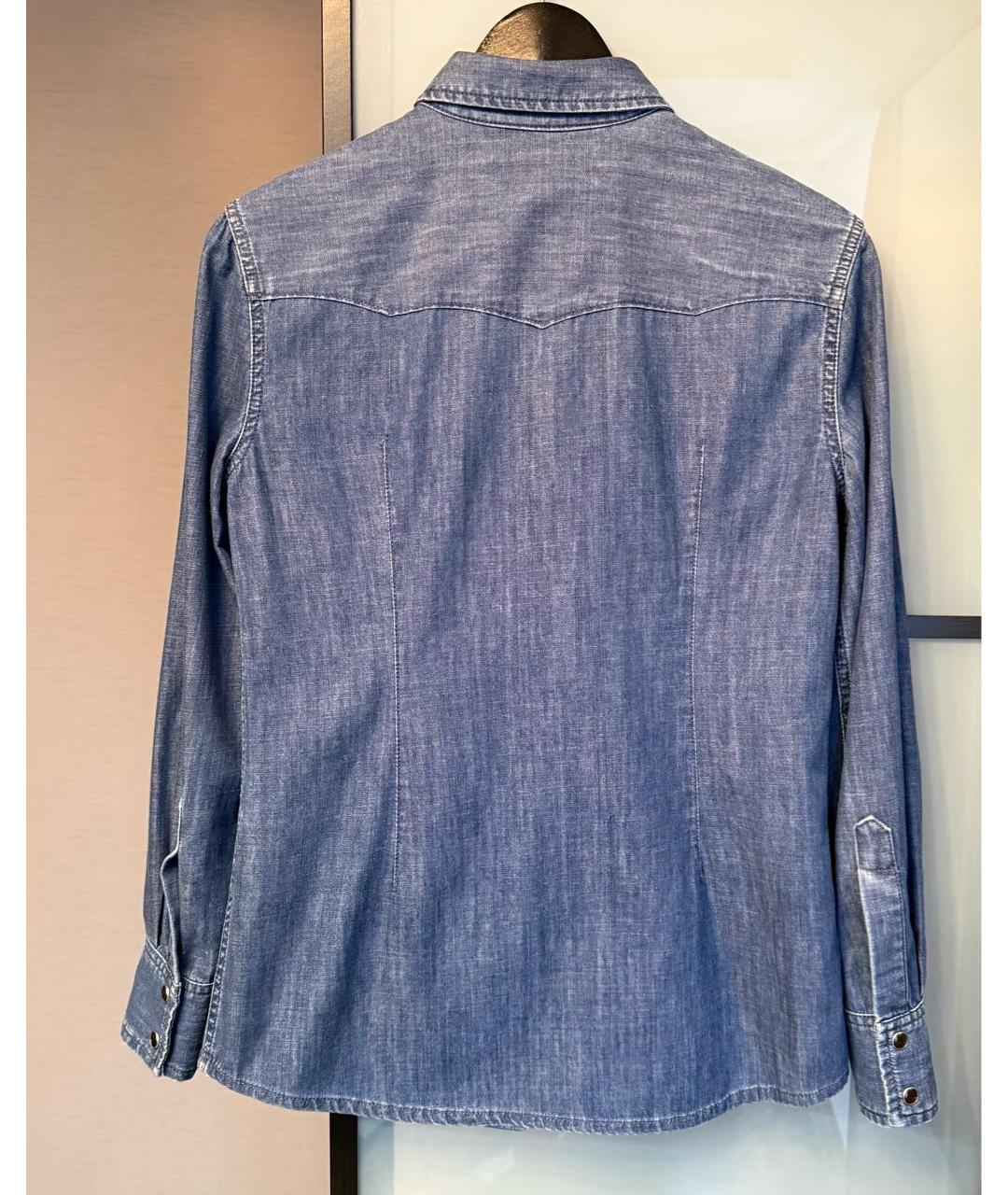 DOLCE&GABBANA Темно-синяя деним рубашка, фото 2