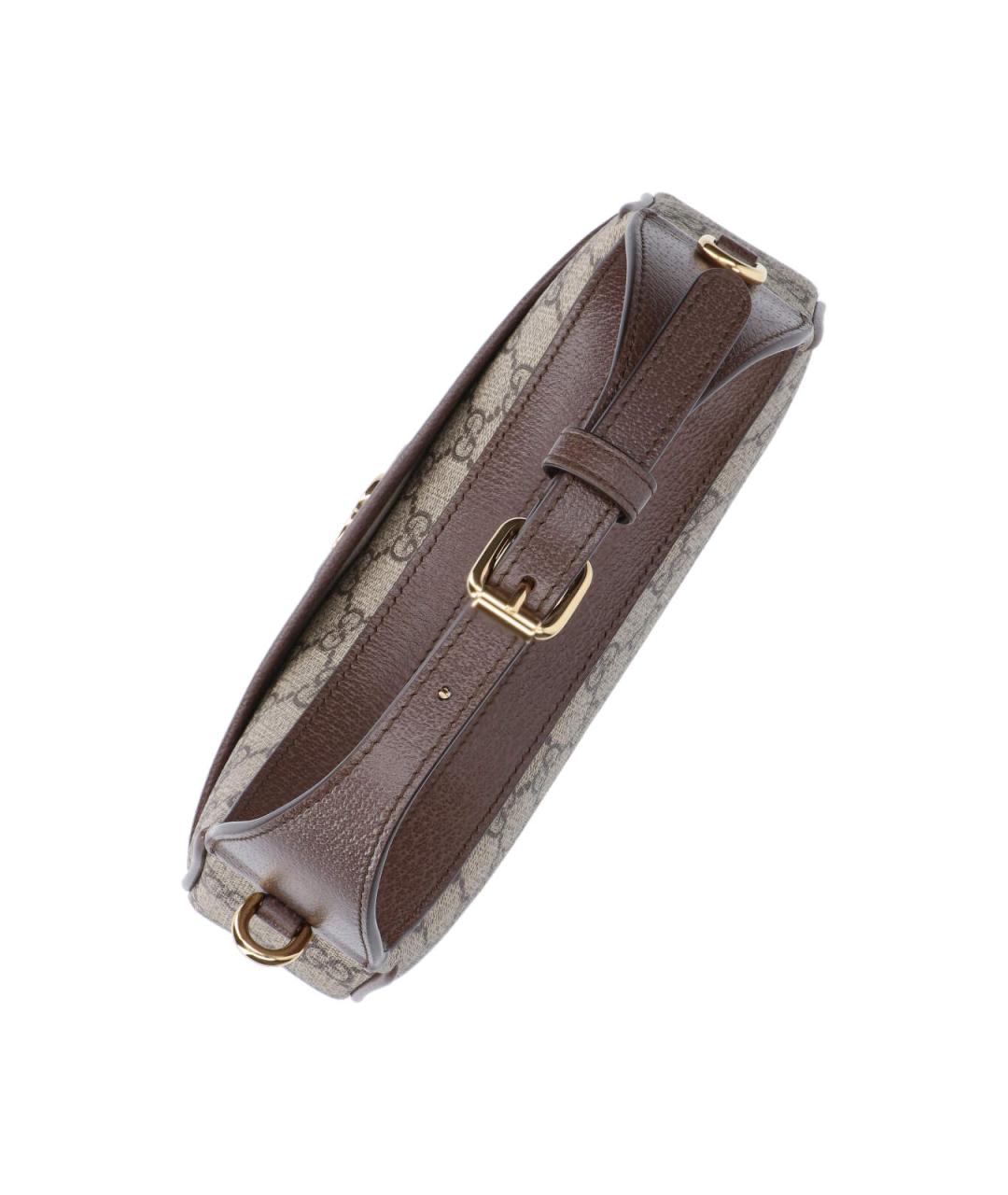GUCCI Коричневая кожаная сумка через плечо, фото 4