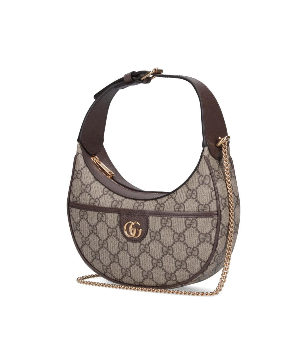 GUCCI Коричневая кожаная сумка через плечо, фото 2