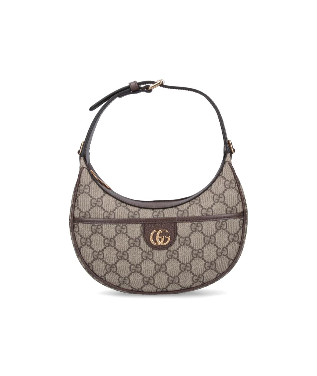 GUCCI Коричневая кожаная сумка через плечо, фото 1