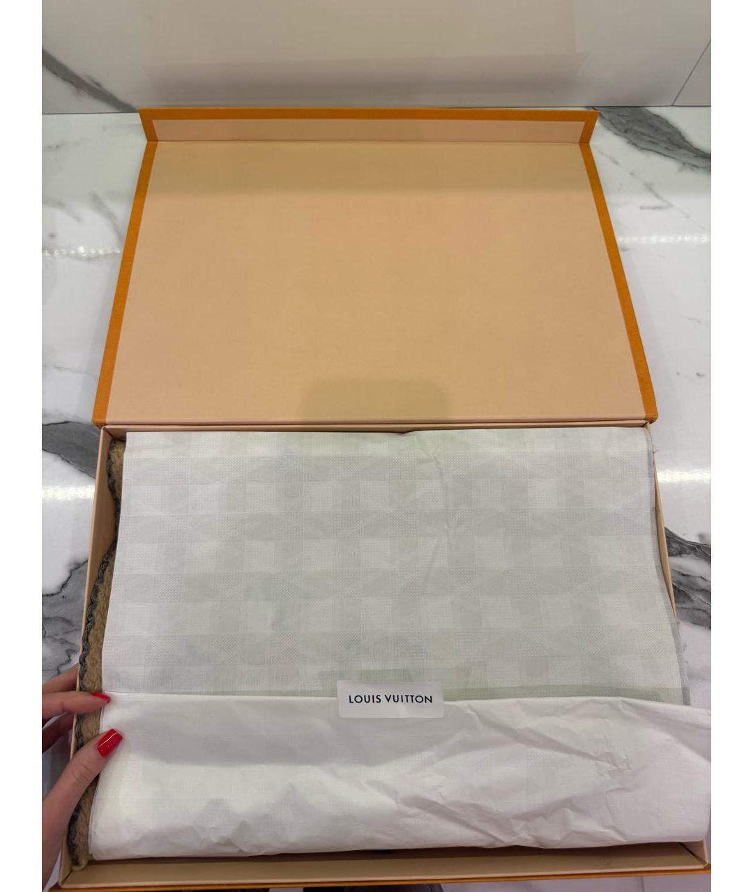 LOUIS VUITTON Бежевый шерстяной шарф, фото 5