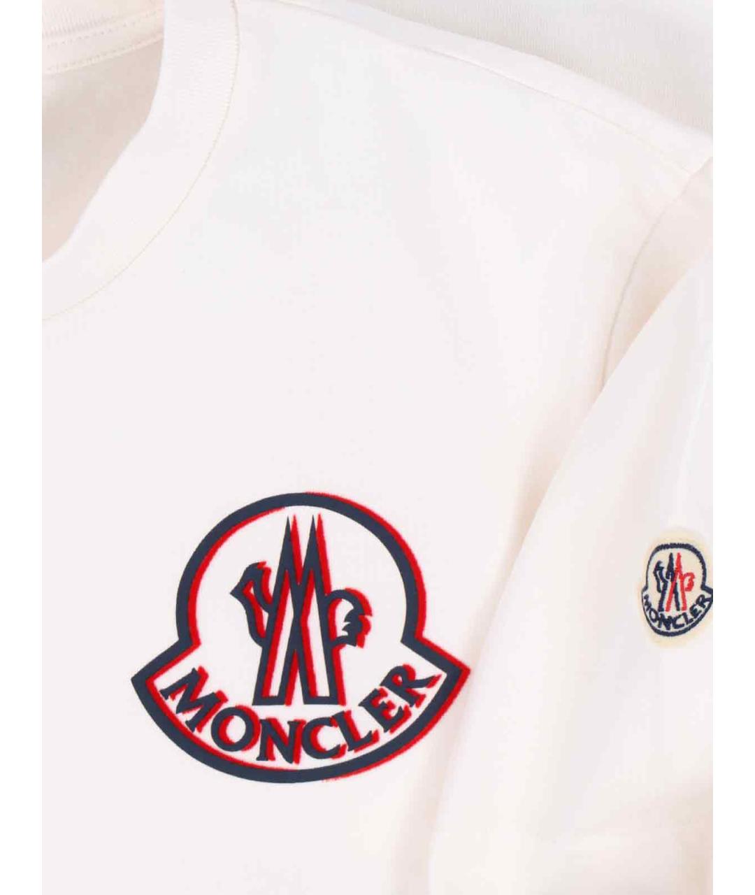 MONCLER Белая хлопковая футболка, фото 3