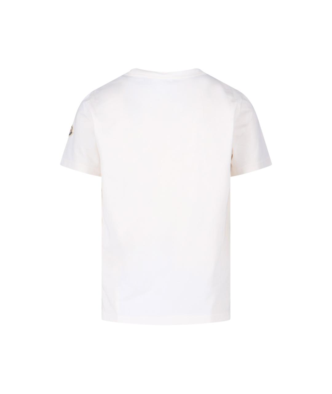 MONCLER Белая хлопковая футболка, фото 2