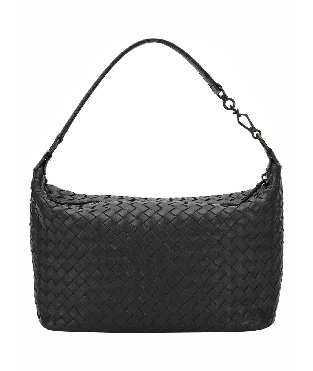 BOTTEGA VENETA Черная кожаная сумка через плечо, фото 1