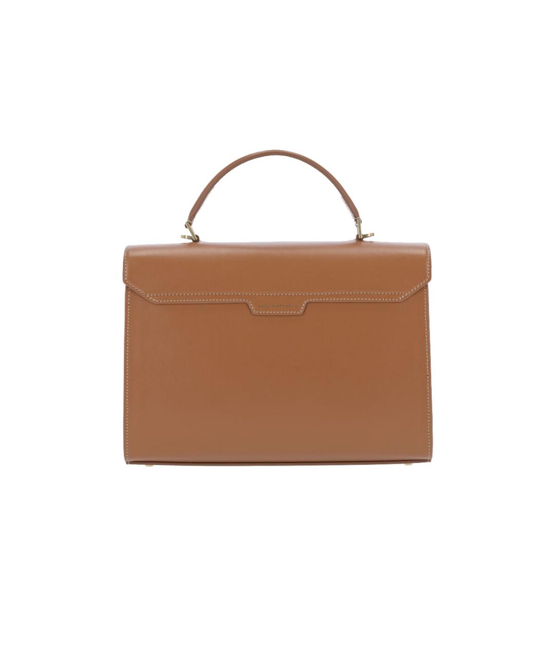 ANYA HINDMARCH Коричневая кожаная сумка с короткими ручками, фото 3