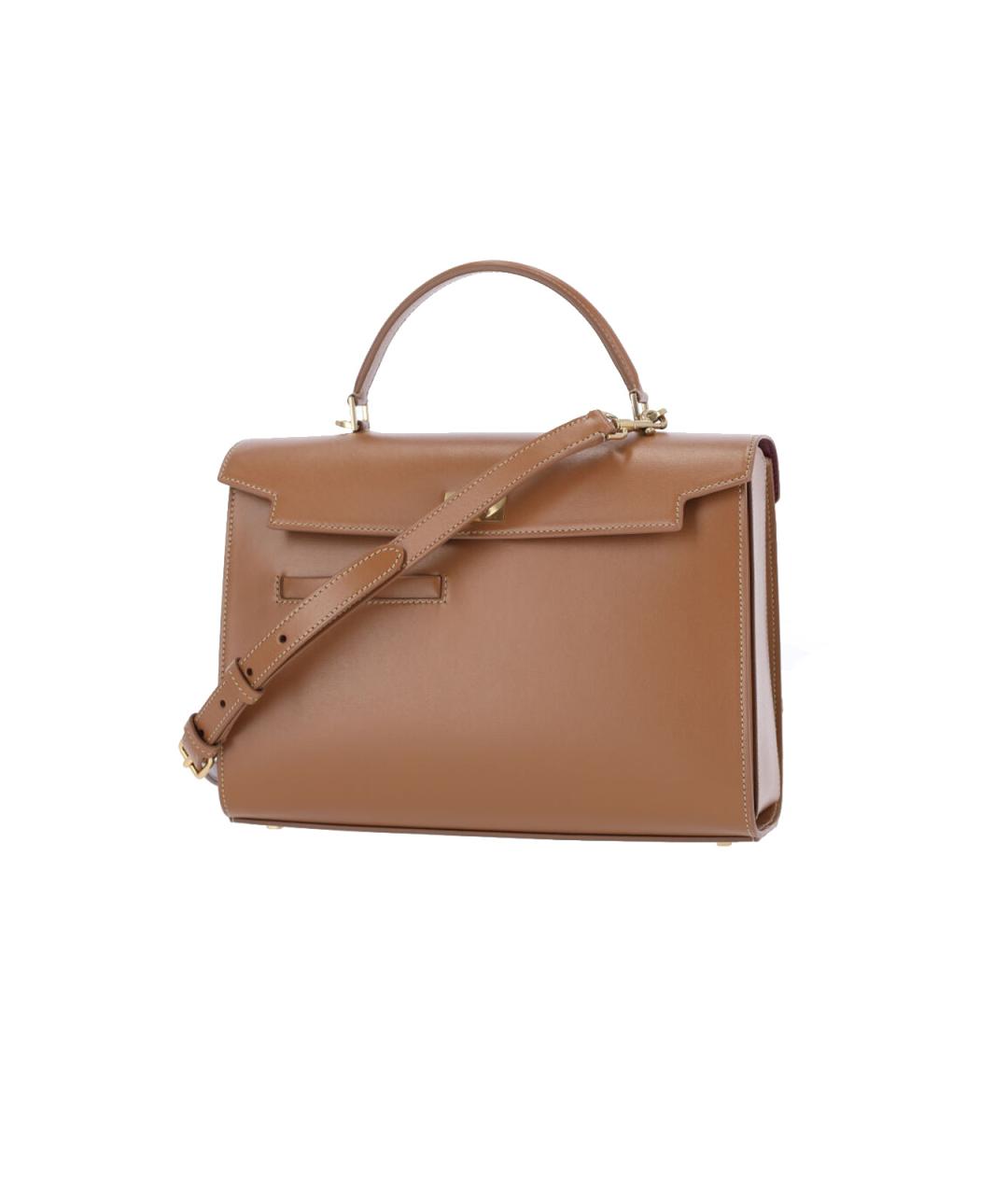 ANYA HINDMARCH Коричневая кожаная сумка с короткими ручками, фото 2