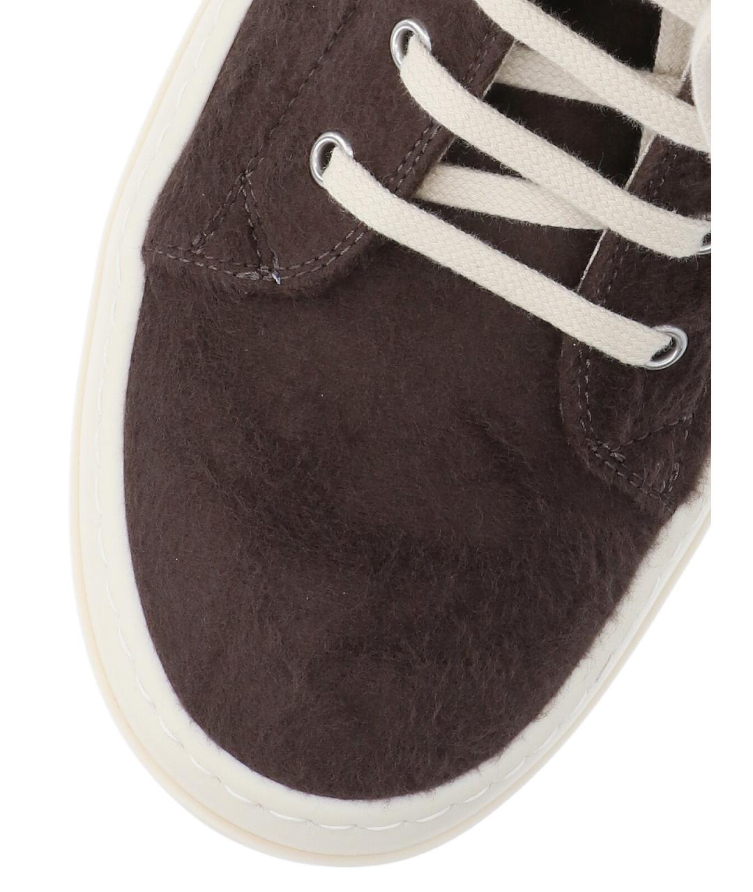 RICK OWENS DRKSHDW Коричневые текстильные высокие кроссовки / кеды, фото 5