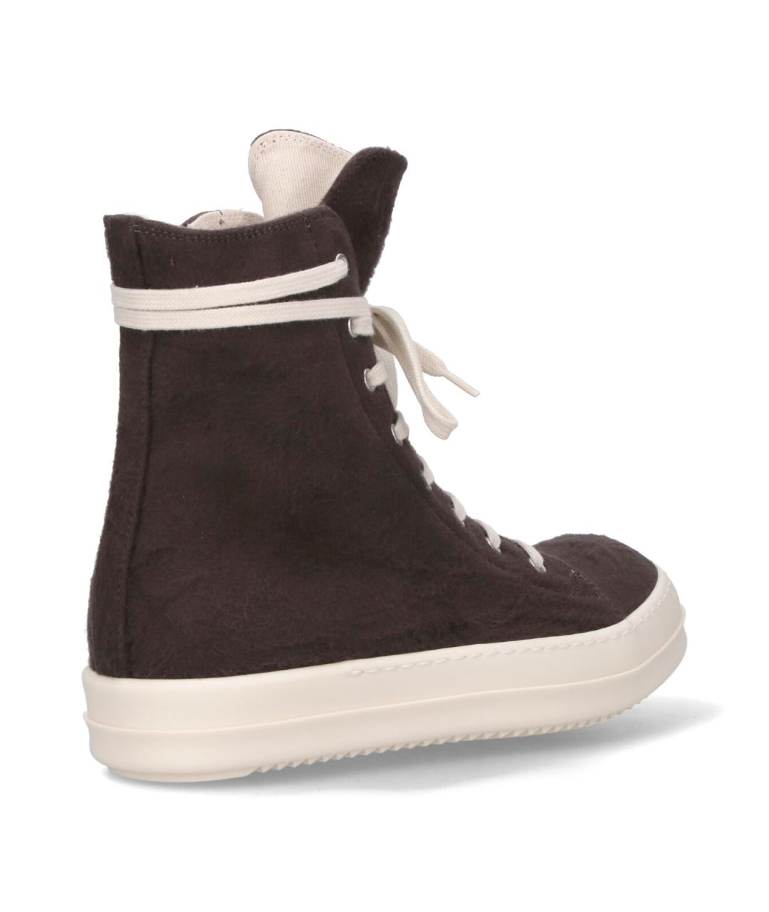RICK OWENS DRKSHDW Коричневые текстильные высокие кроссовки / кеды, фото 4