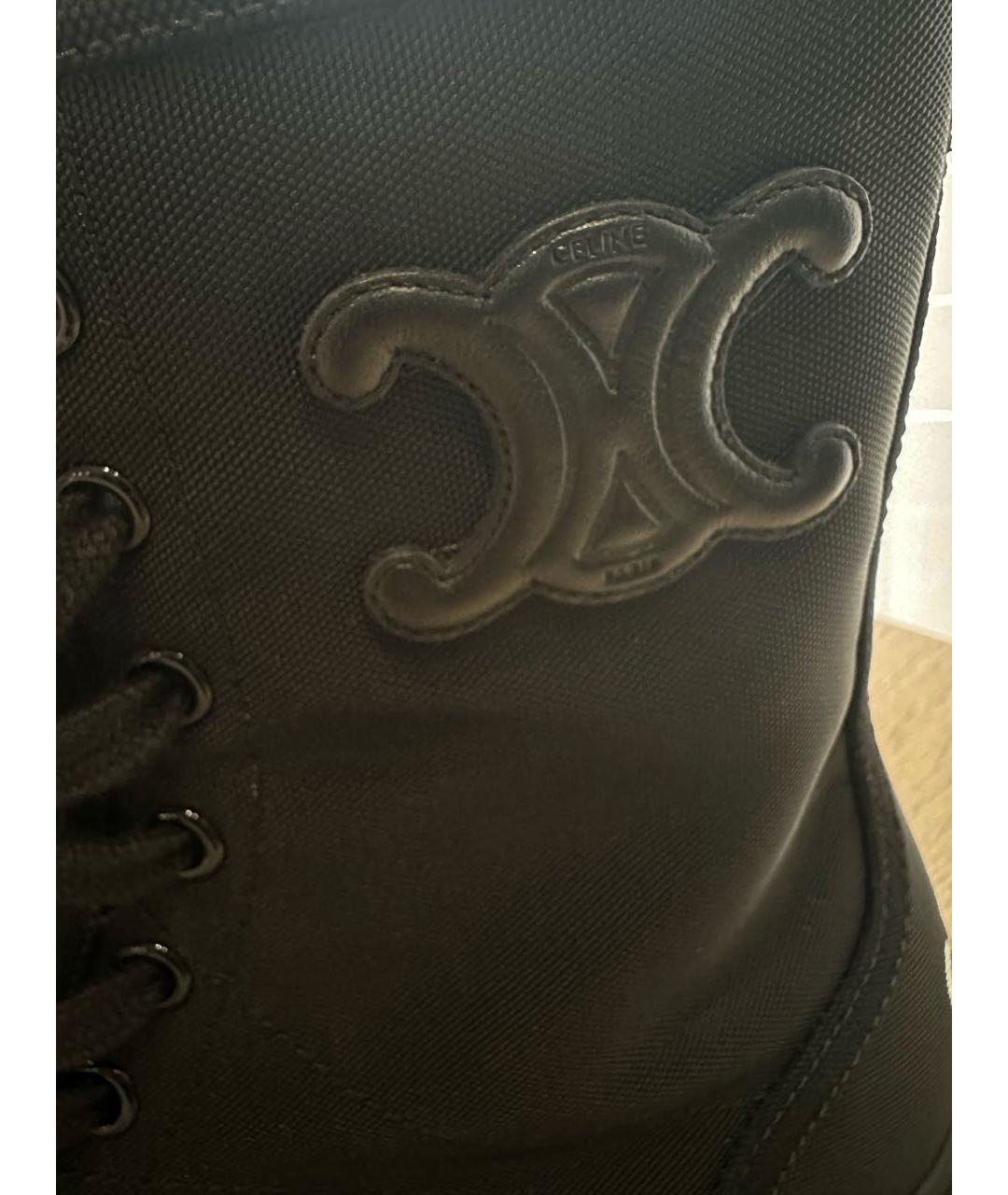 CELINE Черные текстильные ботинки, фото 8