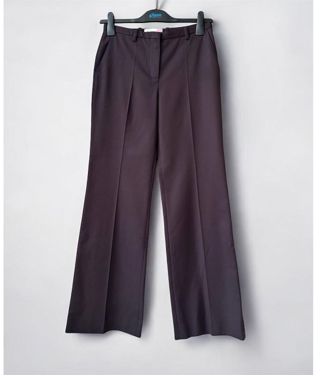 THE FRANKIE SHOP Бордовые вискозные прямые брюки, фото 2