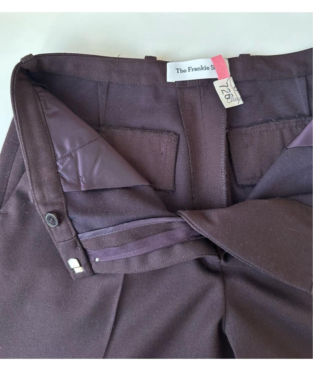 THE FRANKIE SHOP Бордовые вискозные прямые брюки, фото 4