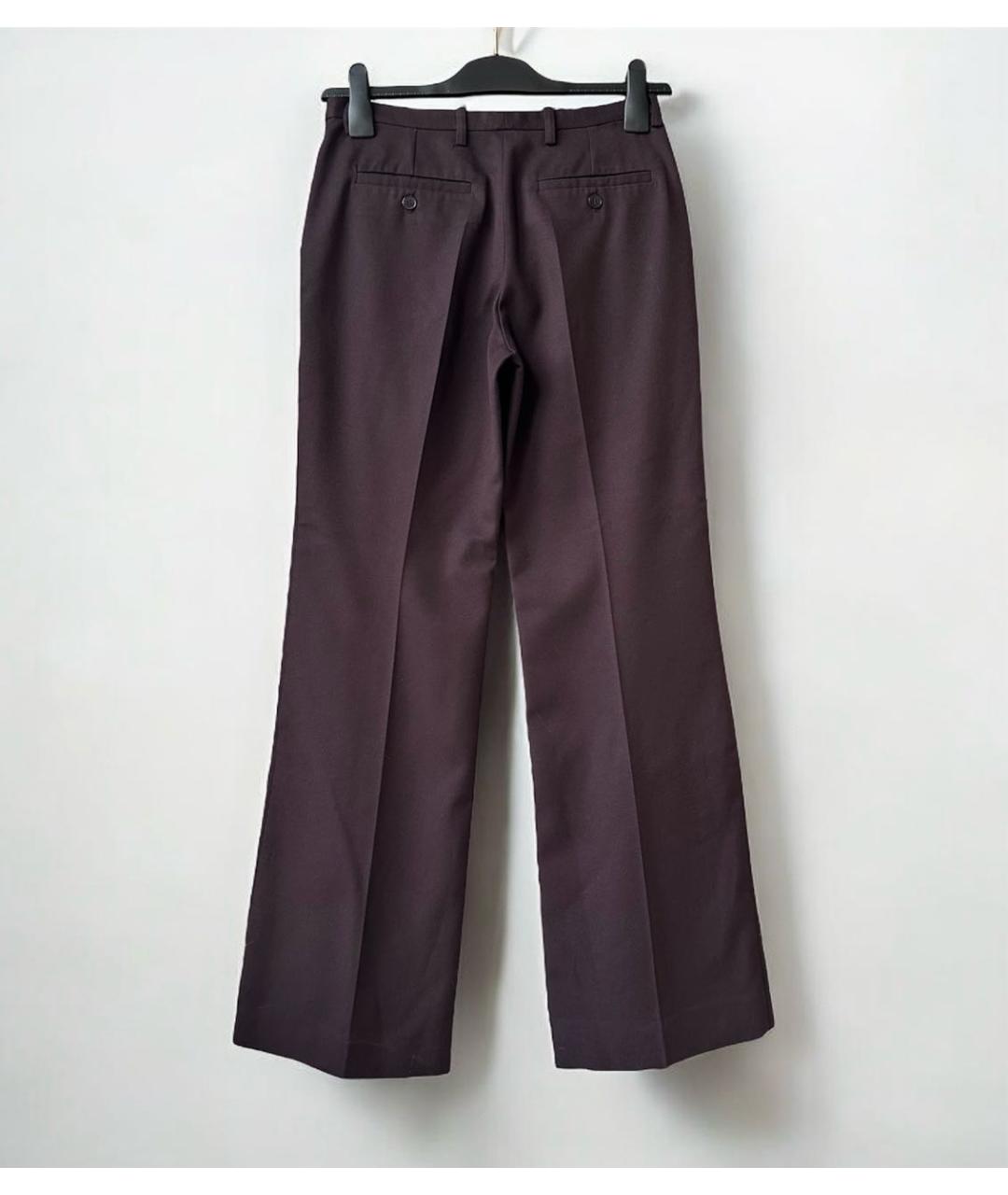 THE FRANKIE SHOP Бордовые вискозные прямые брюки, фото 3