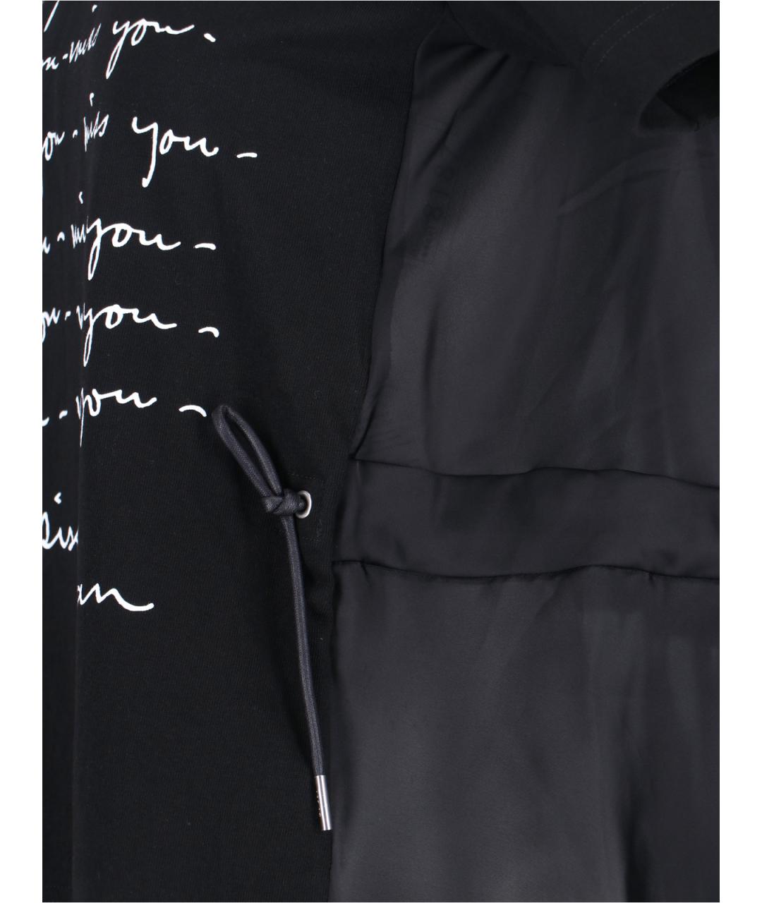 SACAI Черная хлопковая футболка, фото 3