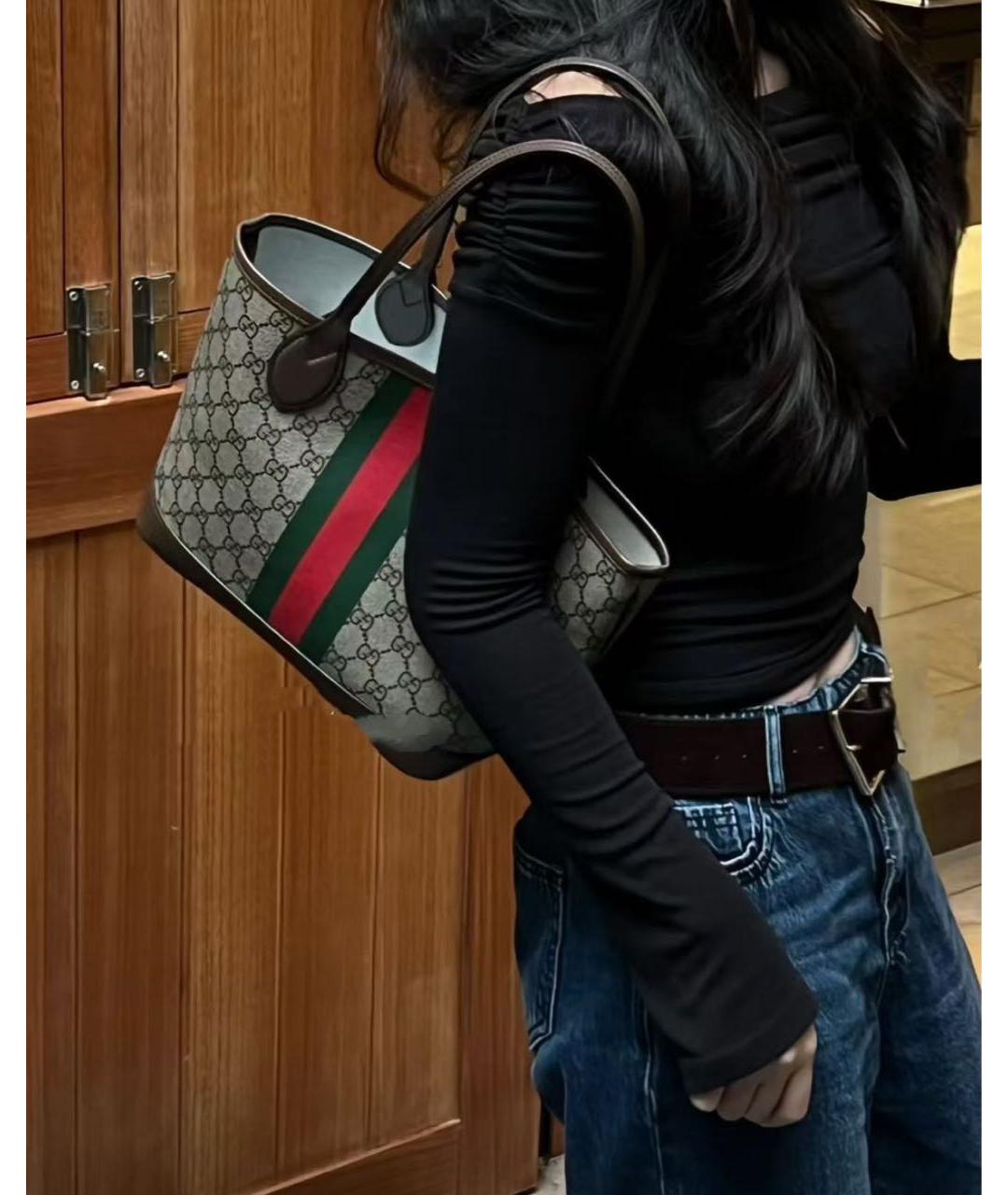 GUCCI Мульти кожаная сумка с короткими ручками, фото 5