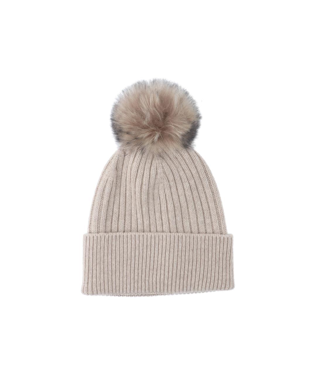 MONCLER GRENOBLE Бежевая кашемировая шапка, фото 2