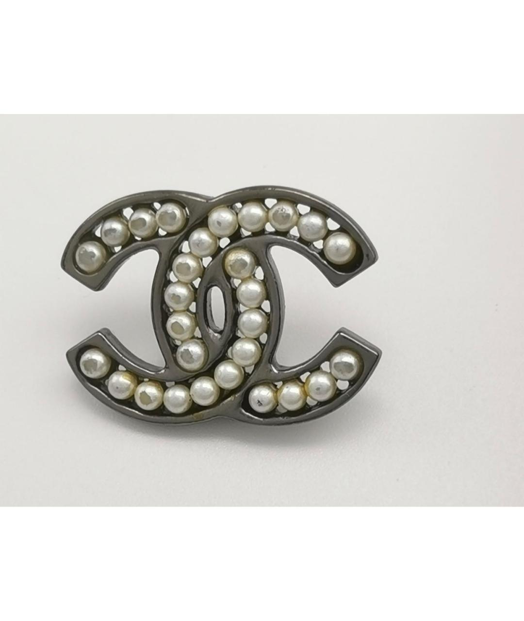 CHANEL Серебряные металлические серьги, фото 2