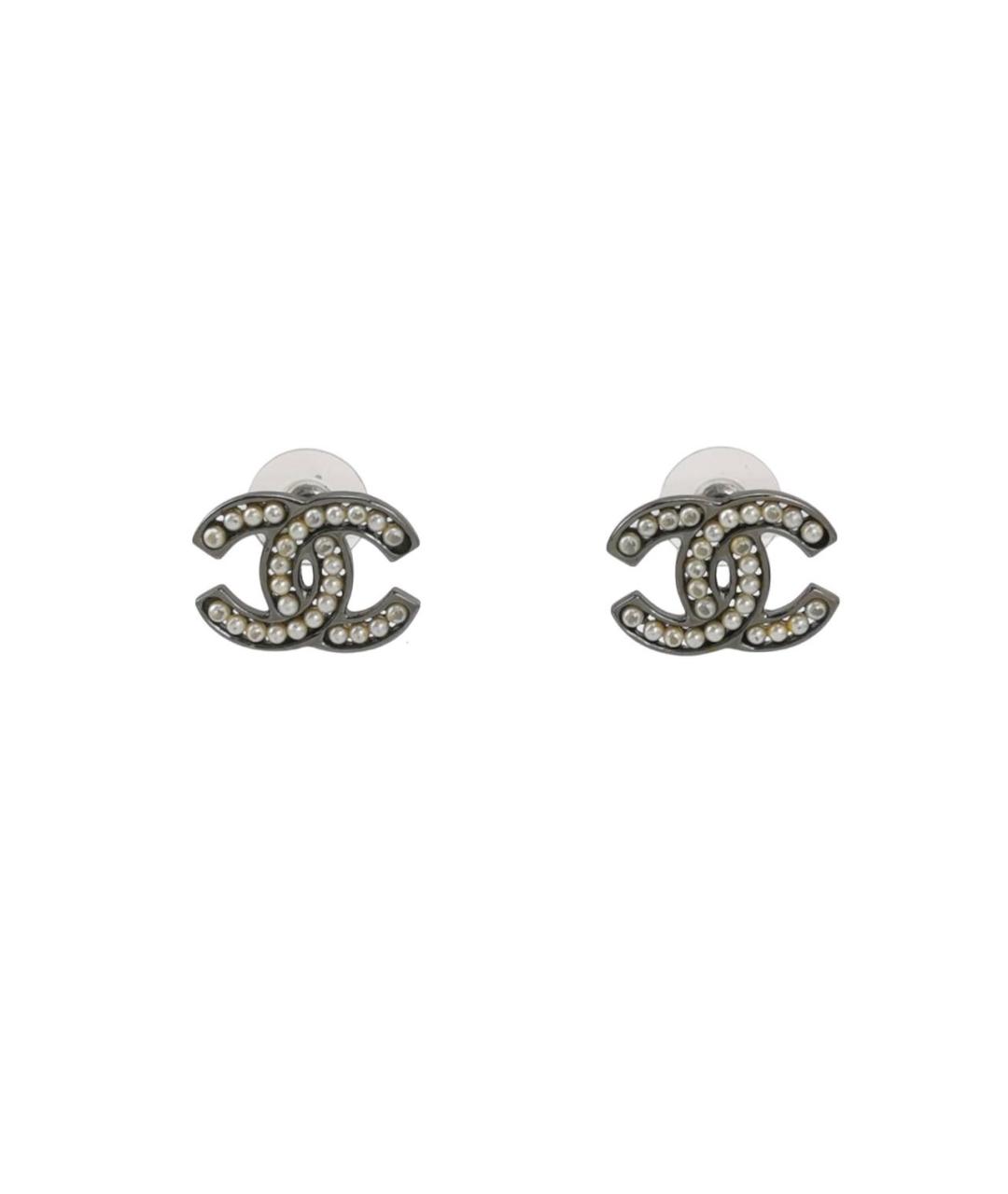CHANEL Серебряные металлические серьги, фото 1
