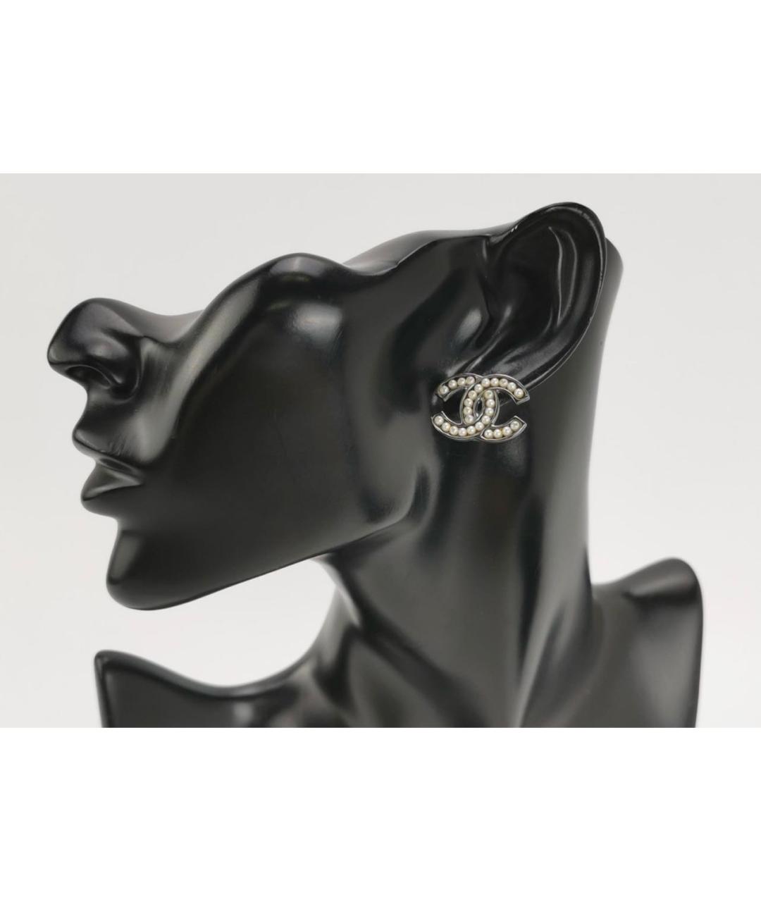 CHANEL Серебряные металлические серьги, фото 5