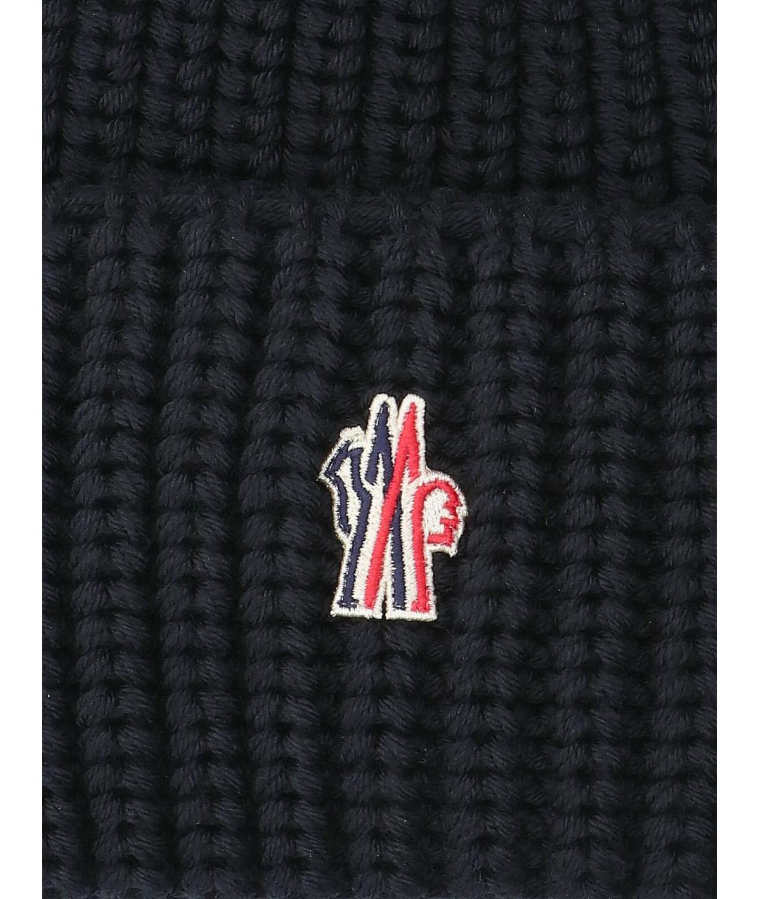 MONCLER GRENOBLE Черная шерстяная шапка, фото 3