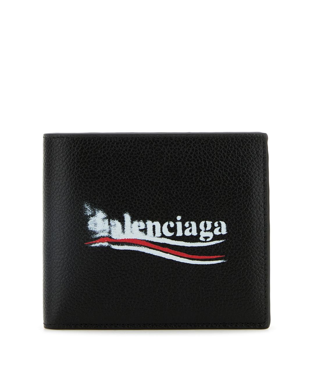 BALENCIAGA Черный кожаный кошелек, фото 1