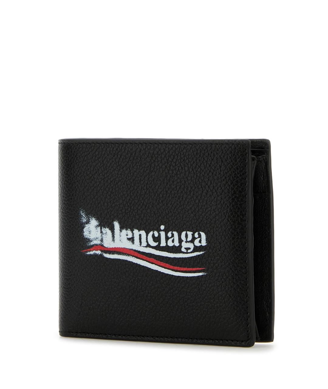 BALENCIAGA Черный кожаный кошелек, фото 2