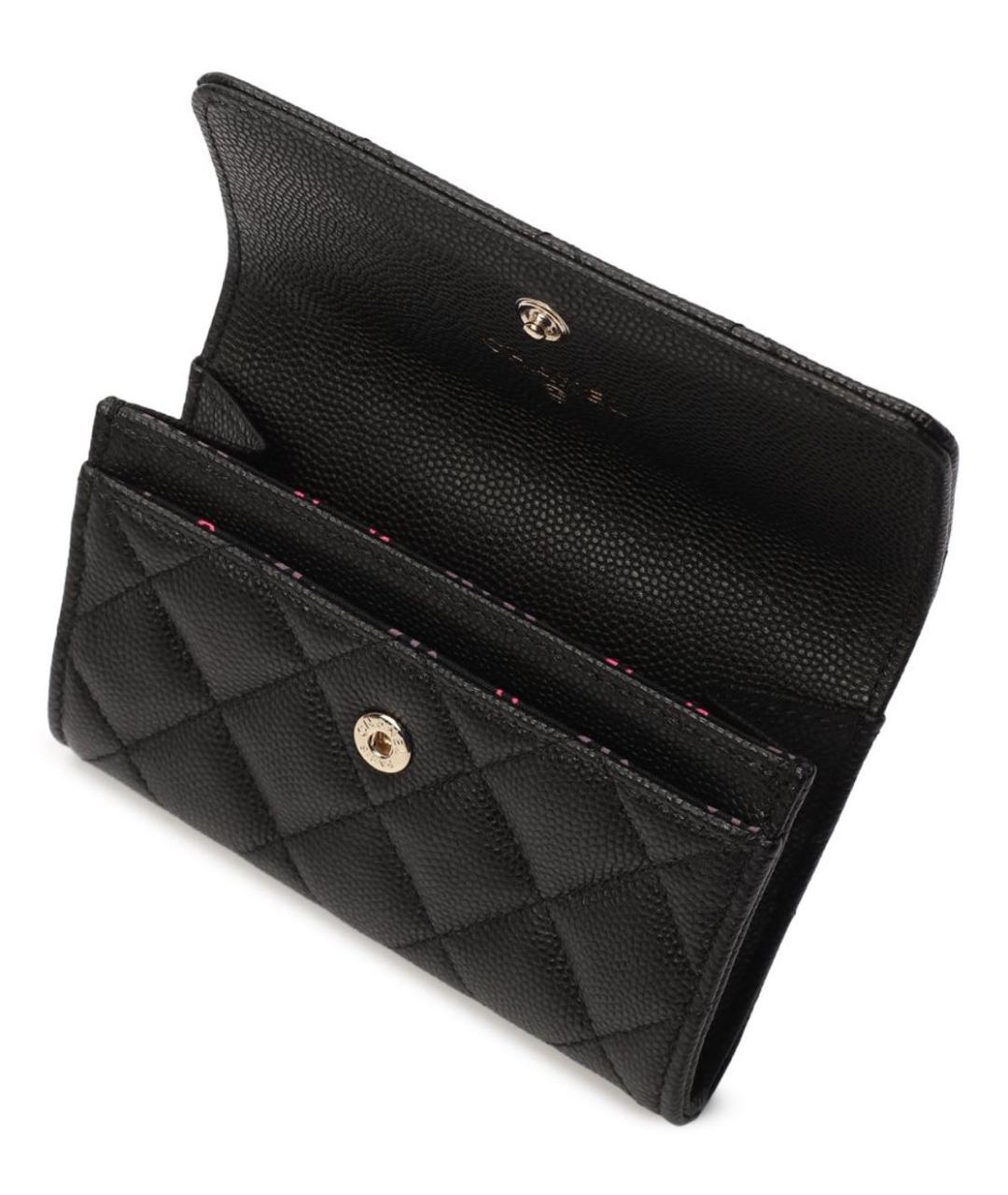 CHANEL Черный кожаный кошелек, фото 3