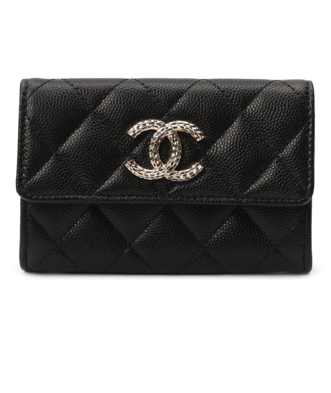 CHANEL Черный кожаный кошелек, фото 1