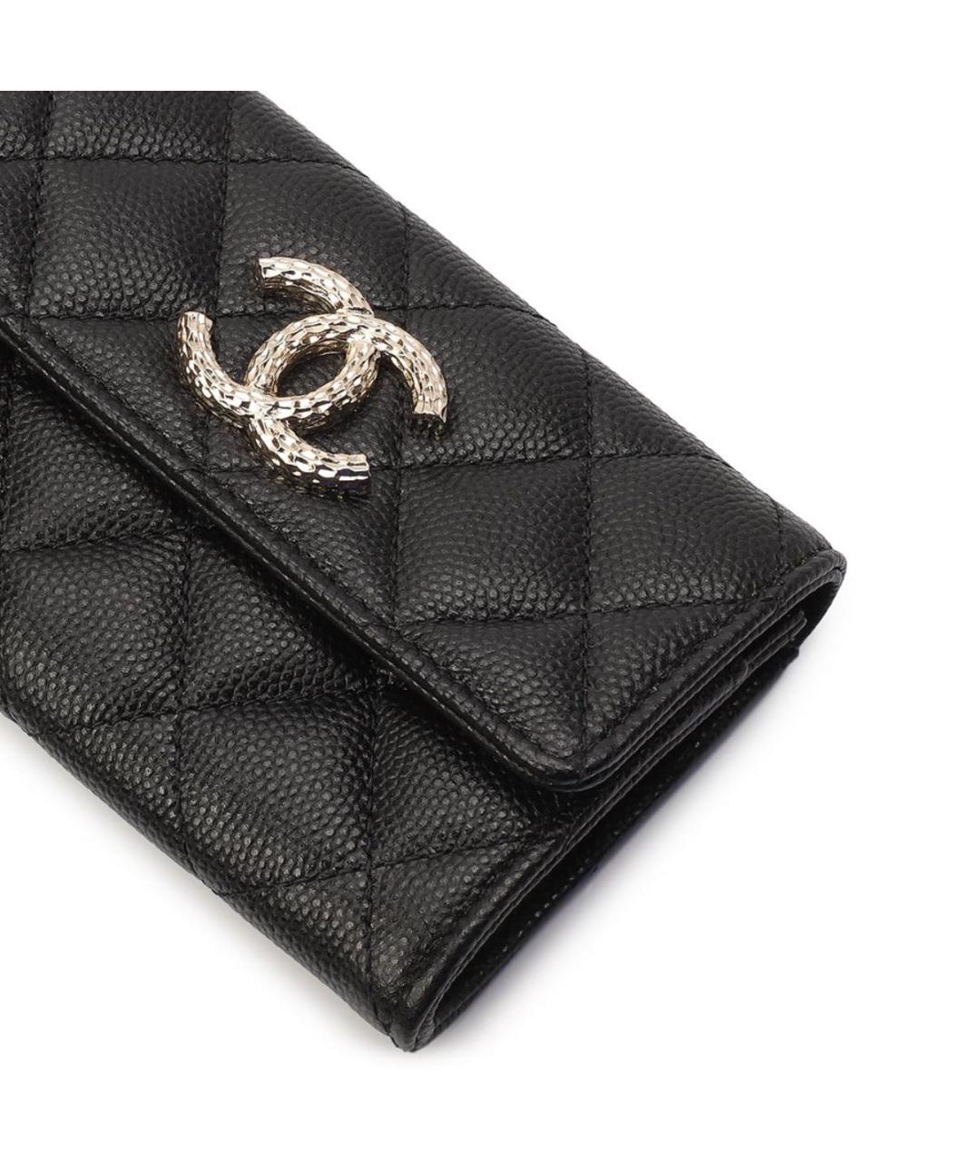 CHANEL Черный кожаный кошелек, фото 4