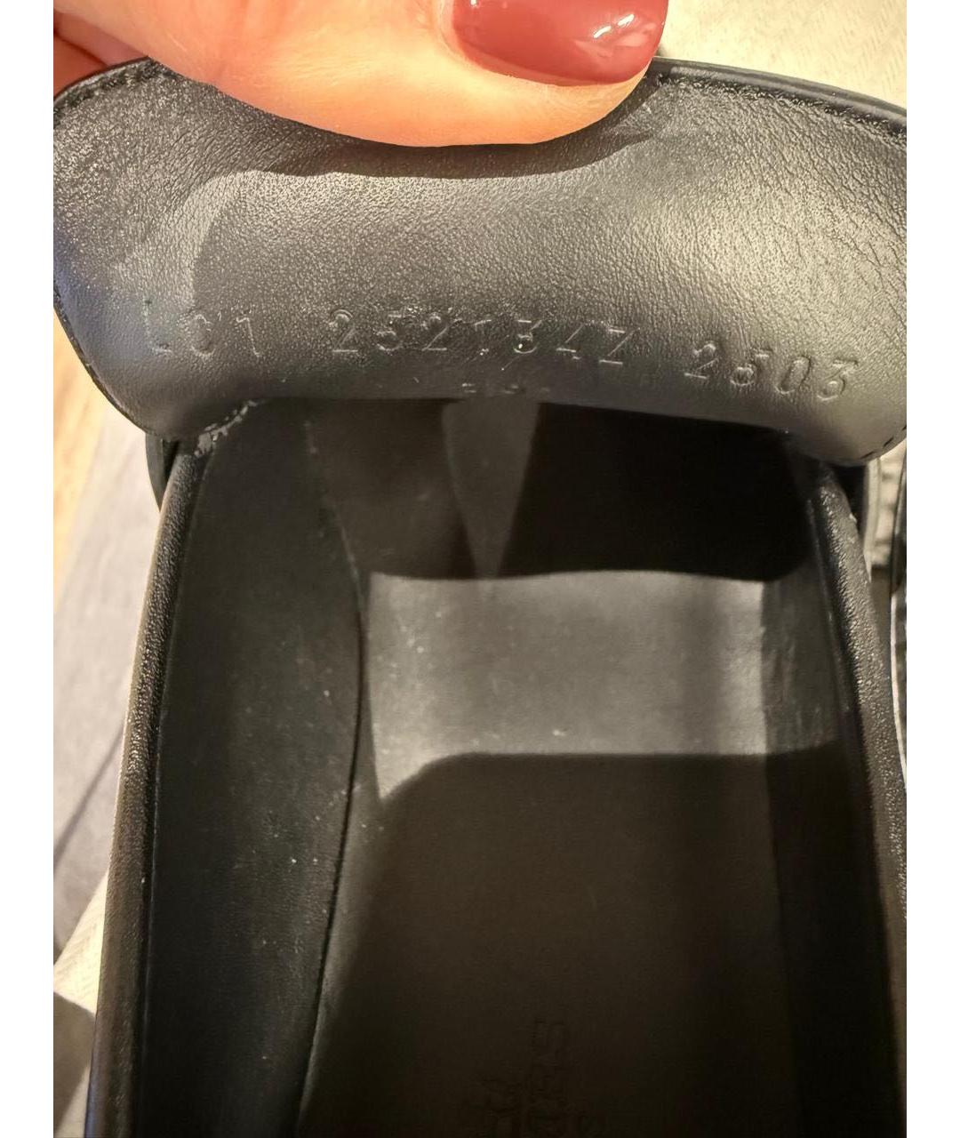 HERMES Черные кожаные лоферы, фото 5