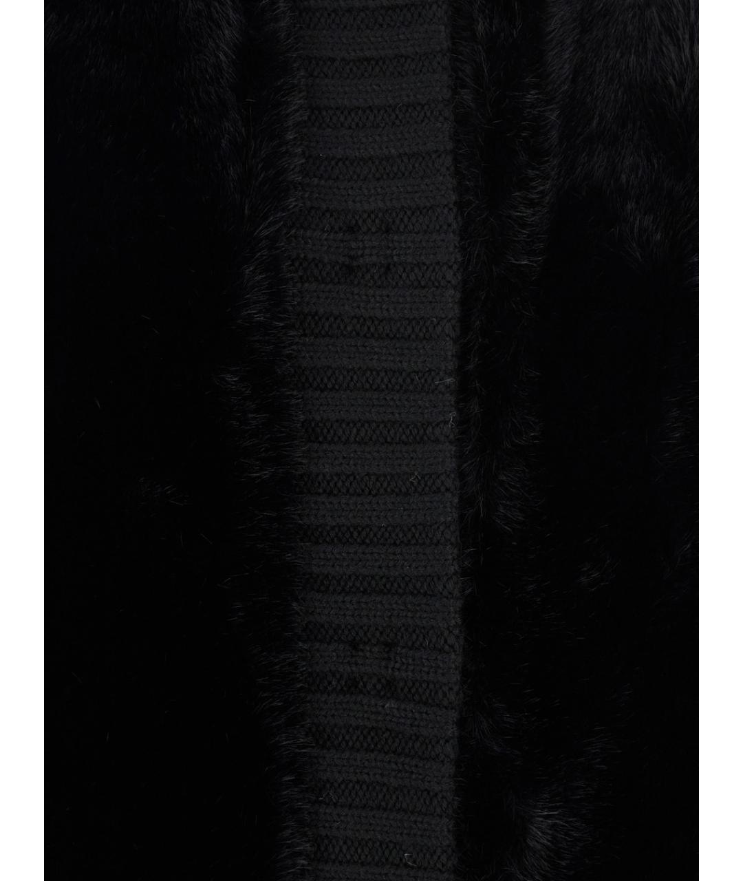 PINKO Черный меховой жилет, фото 3